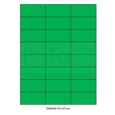 ETICHETTA ADESIVA A4 APPTAC VERDE FORMATO 70x37 mm 100fg